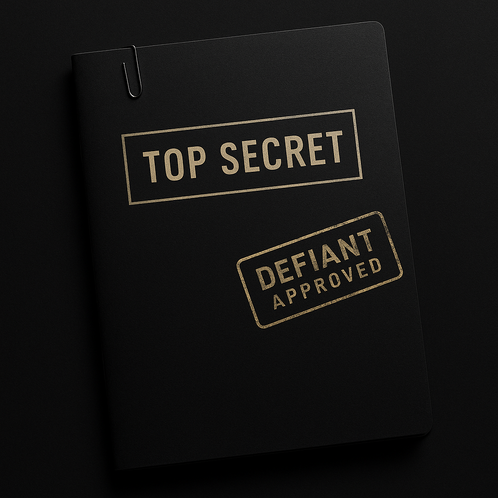 Top Secret Folder - Defiant Approved